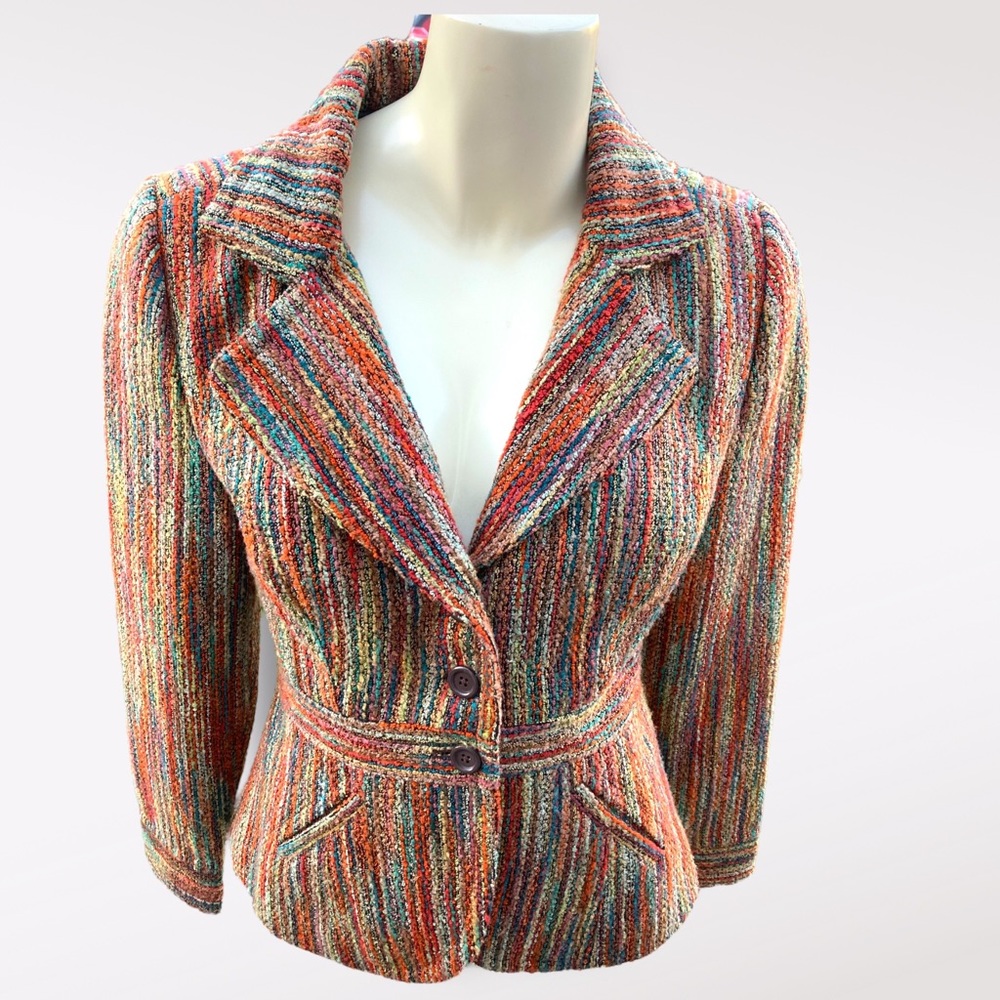 Vintage Putumayo tweed peplum jacket, sz M